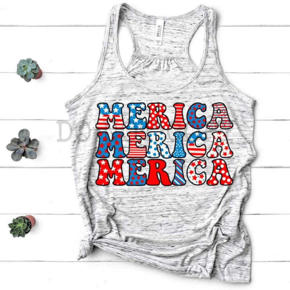 Merica x 3 repeating  - DTF TRANSFER