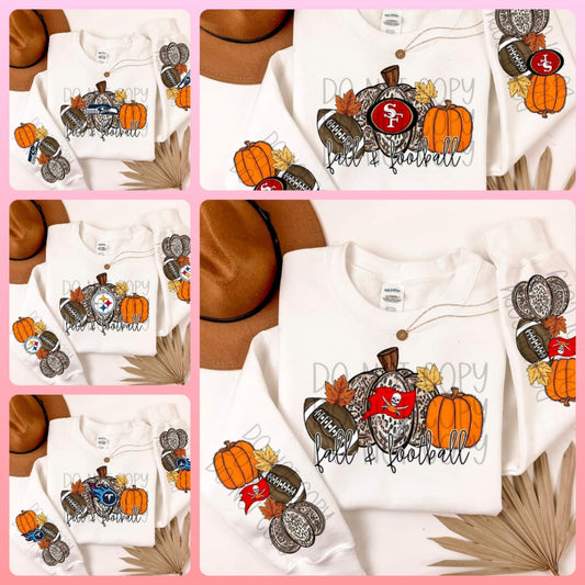 FALL & FOOTBALL pumpkins - DTF TRANSFER (FDC)