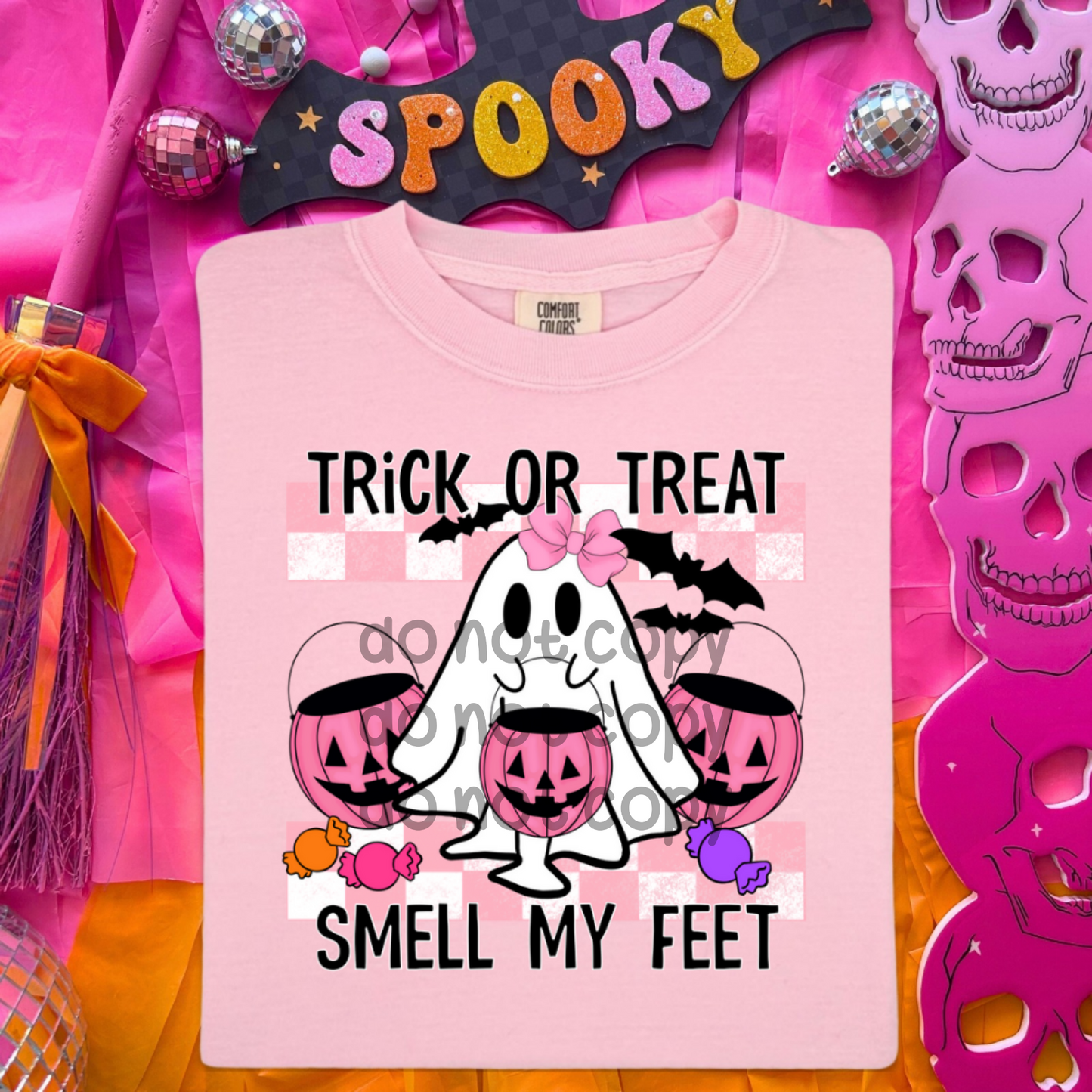 Trick or treat smell my feet PINK - DTF TRANSFER (SDDD)