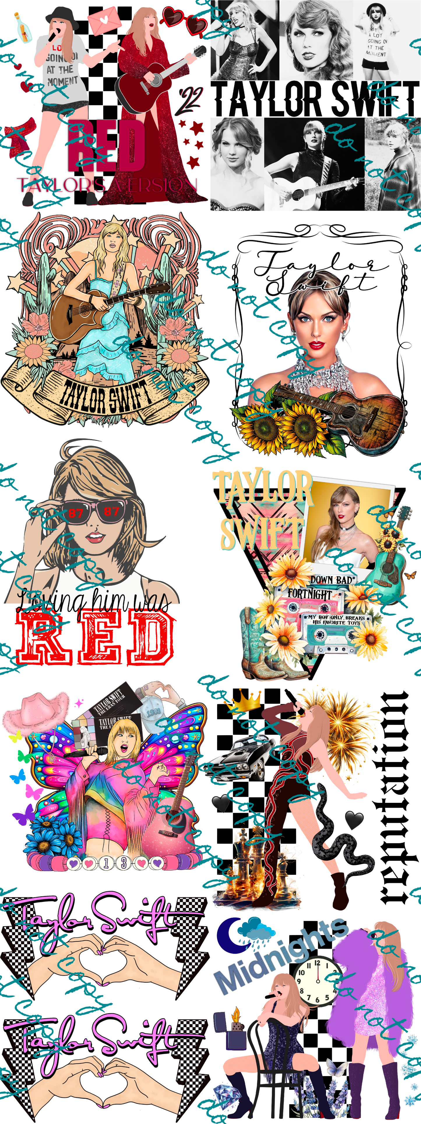 Taylor Swift #2 ; premade gang sheet 22x60