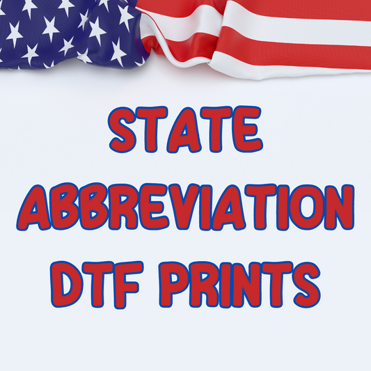 State Abbreviation DTF print