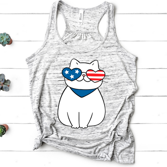 USA cat with sunglasses TRANSFER ONLY