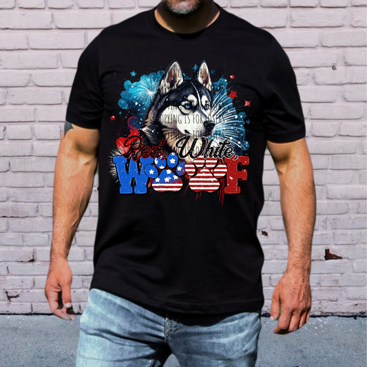 Red white woof American Husky TRANSFER ONLY