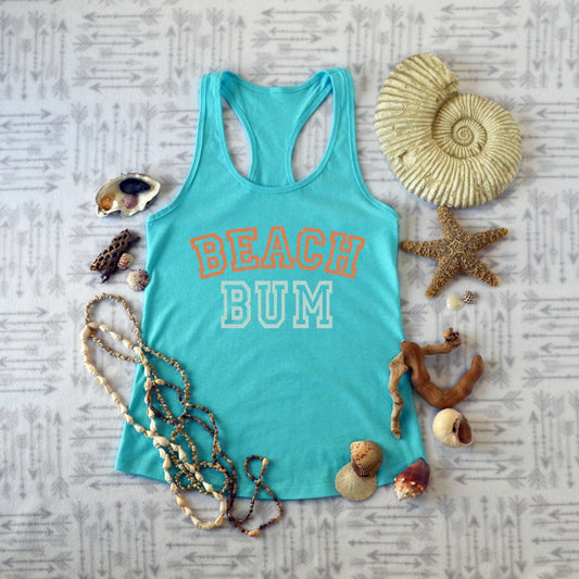 BEACH BUM orange and aqua BOHO SUMMER DROP / DTF TRANSFER ONLY