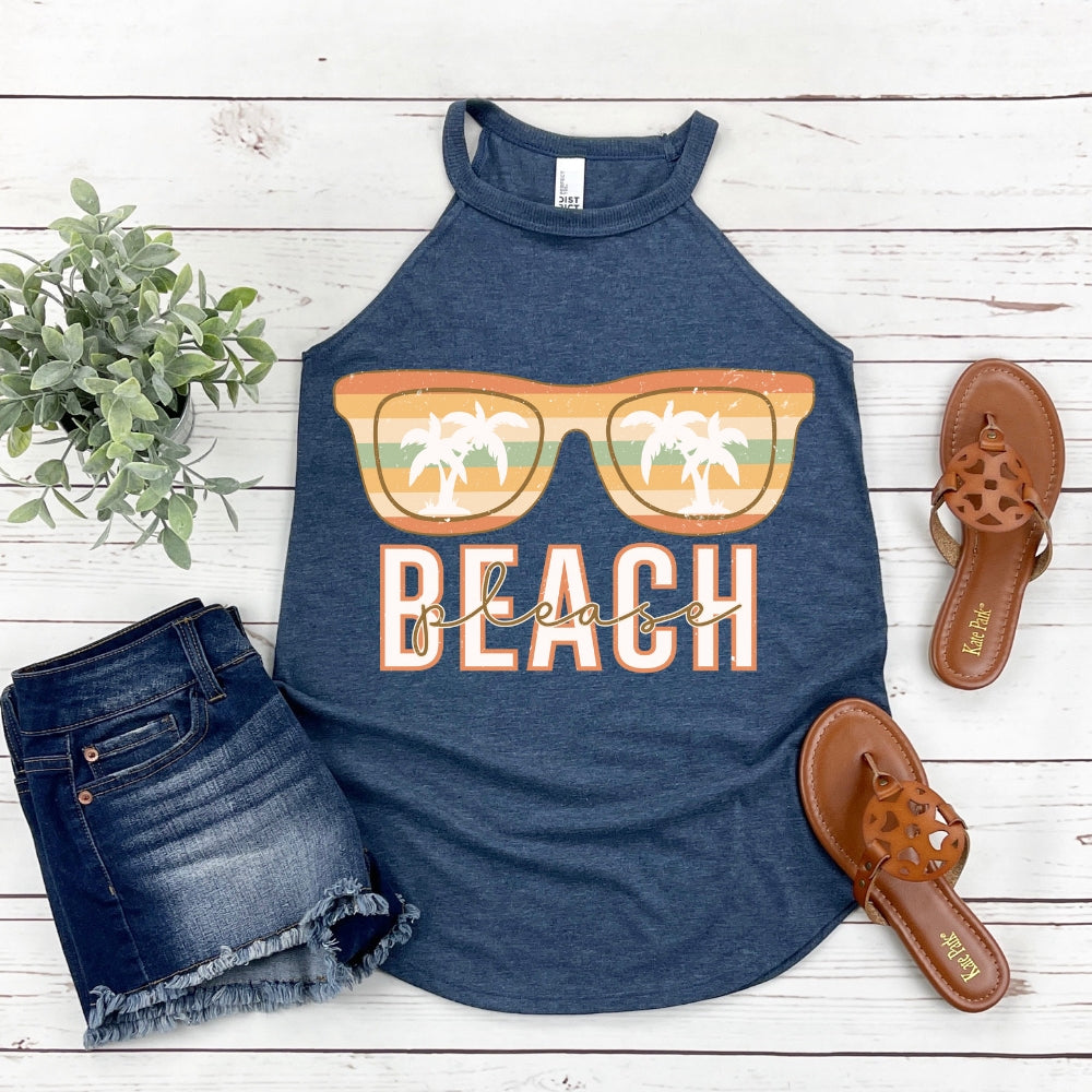 Beach Please with sunglasses BOHO SUMMER DROP / DTF TRANSFER ONLY