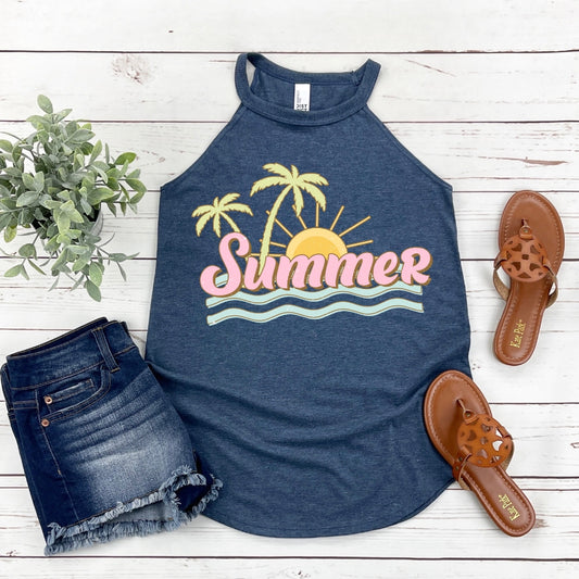 Summer with beach scene BOHO SUMMER DROP / DTF TRANSFER ONLY