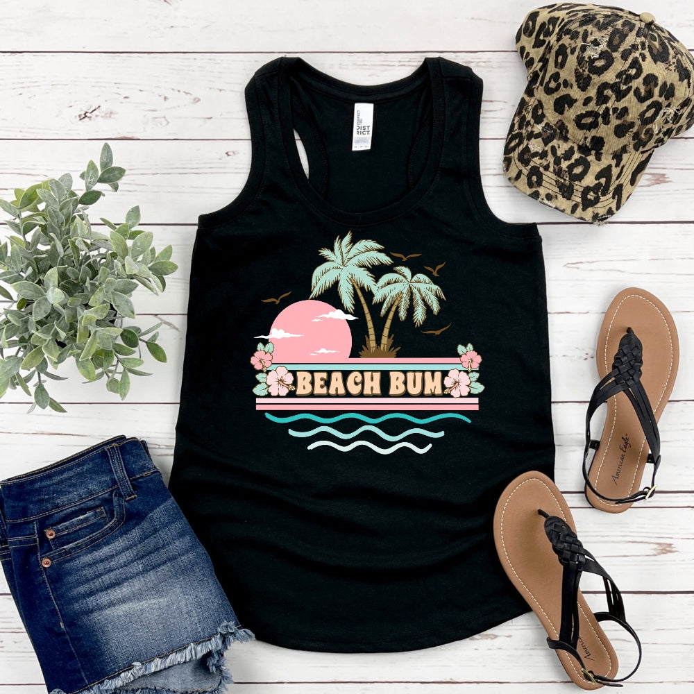 Beach Bum with beach scene BOHO SUMMER DROP / TRANSFER ONLY