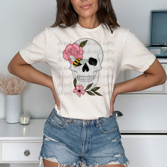 Floral skull - DTF TRANSFER ONLY