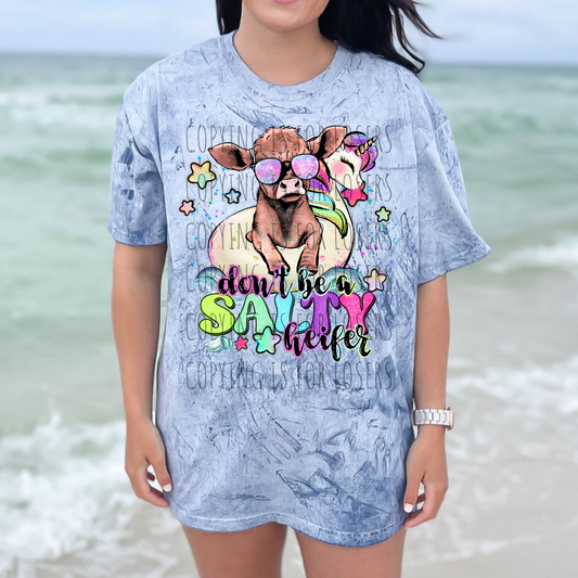 Don't be a salty heifer cow at the beach - DTF TRANSFER ONLY * SSD