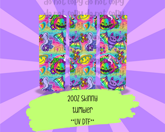 Groovy Halloween ; UV DTF WRAP 20OZ SKINNY TUMBLER LFH