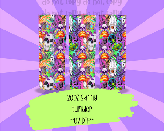 Lil skellie Halloween mashup ; UV DTF WRAP 20OZ SKINNY TUMBLER LFH