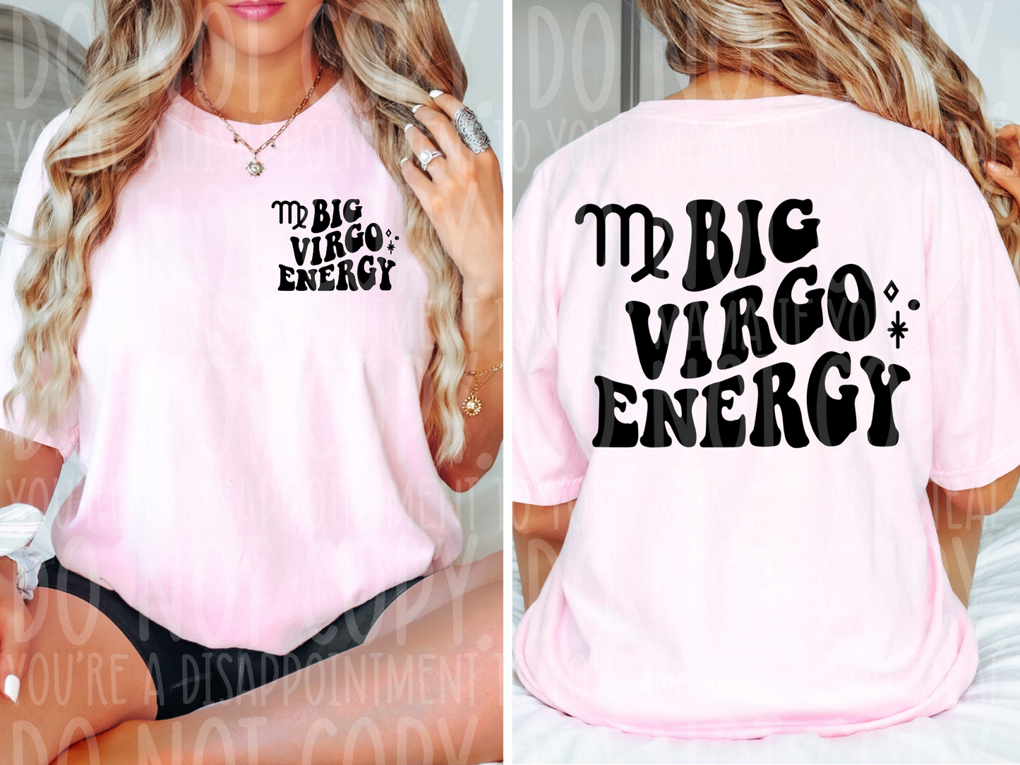 Big Virgo Energy BLACK - DTF TRANSFER ONLY : astrology drop