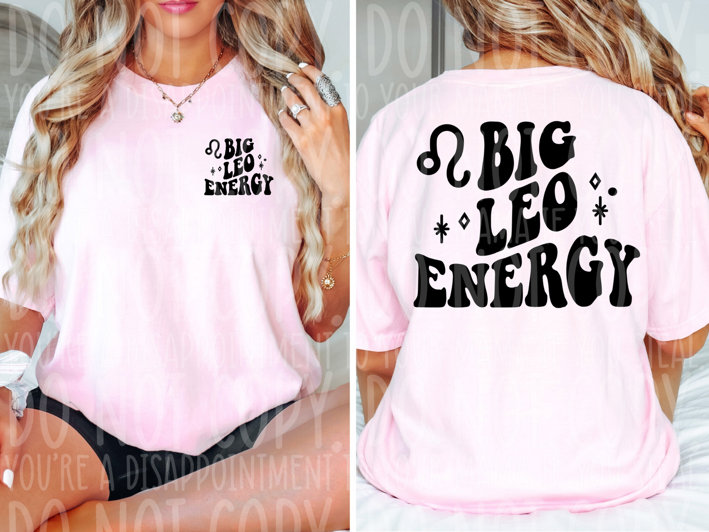 Big Leo Energy BLACK - DTF TRANSFER ONLY : astrology drop