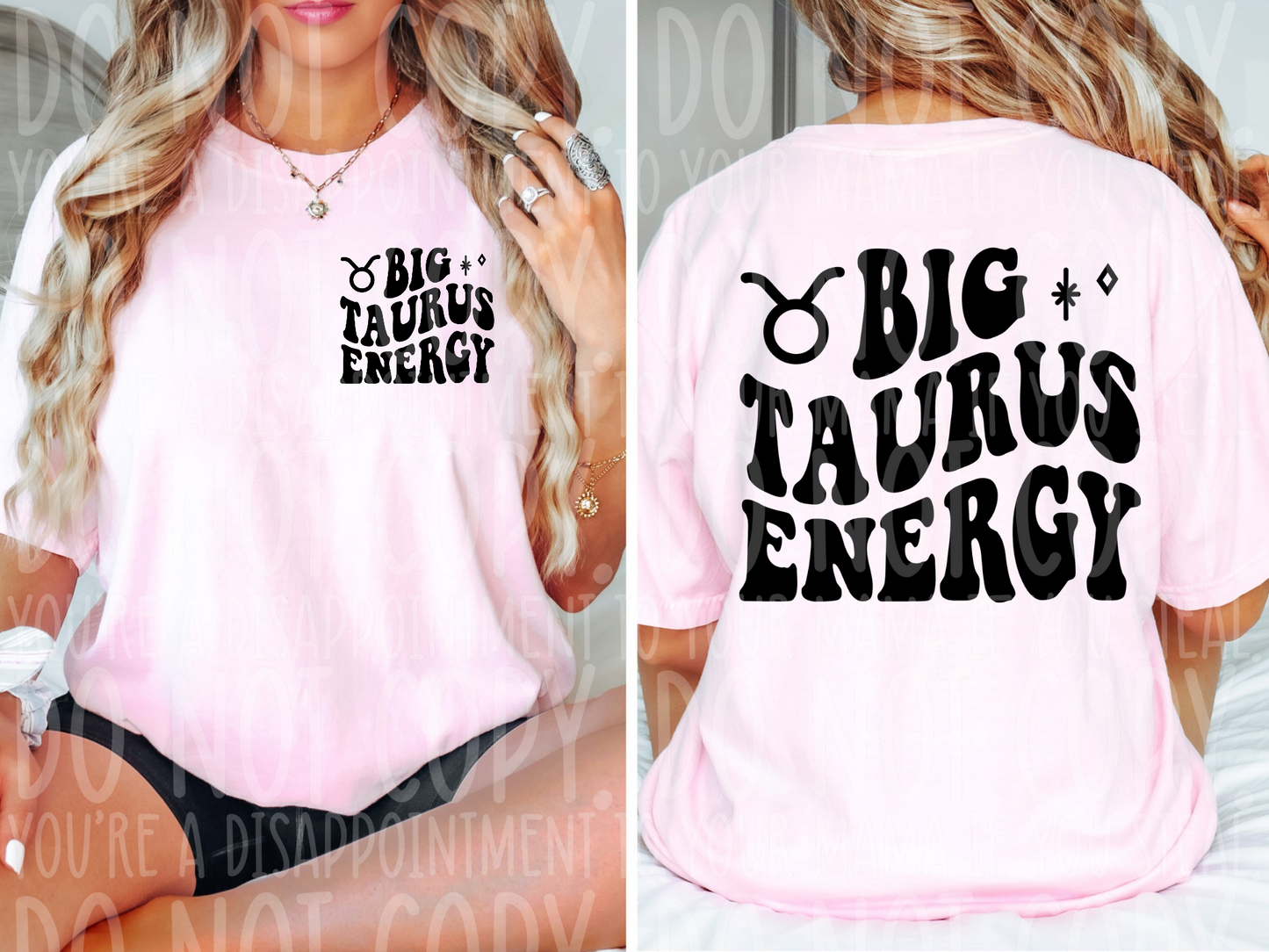 Big Taurus Energy BLACK - DTF TRANSFER ONLY : astrology drop