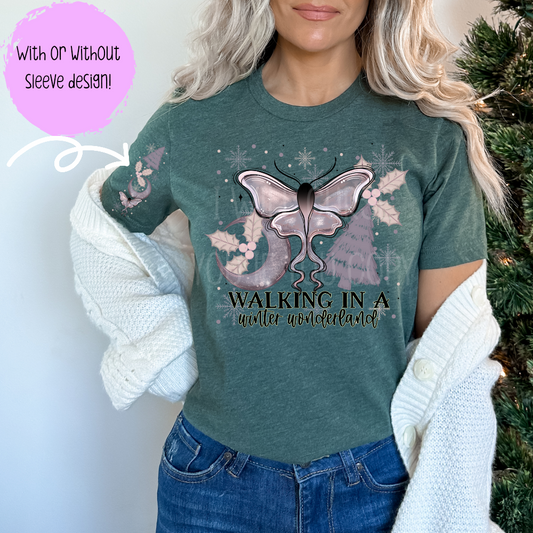 Walking in a Winter Wonderland moth purple - DTF TRANSFER ONLY (CSC)