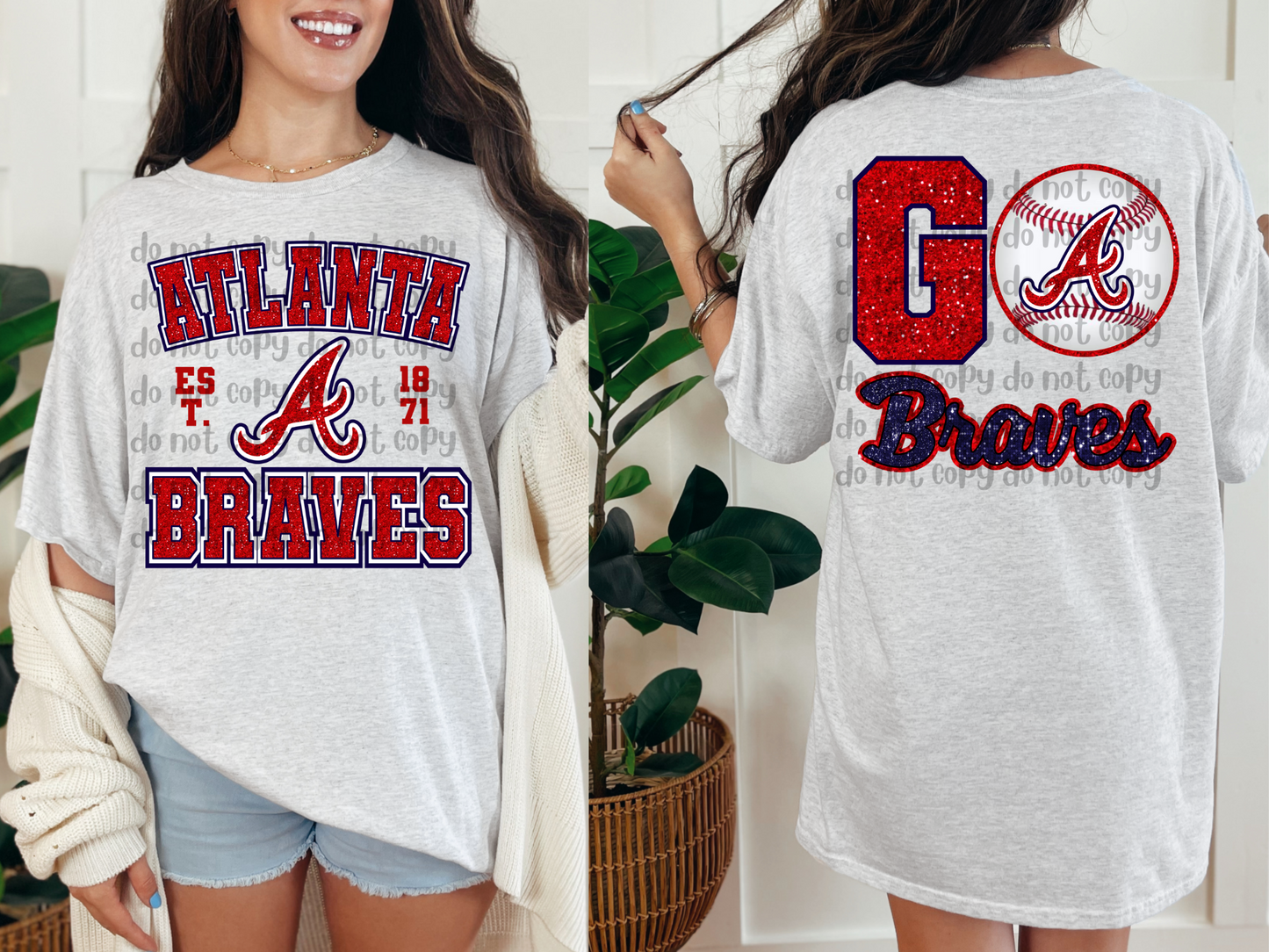 Atlanta Braves front & back - DTF TRANSFER ONLY