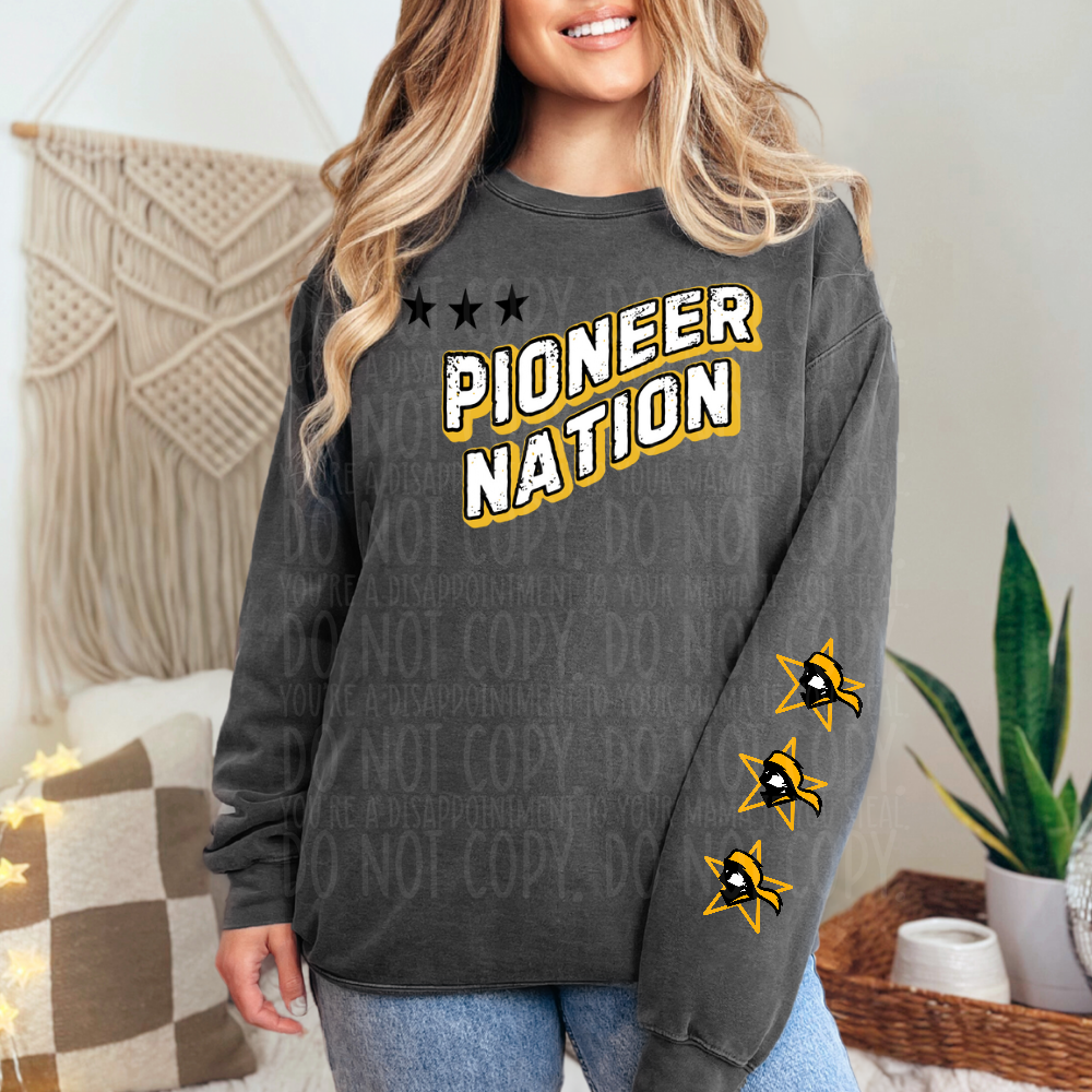 Pioneer Nation stars wavy with sleeves - DTF TRANSFER