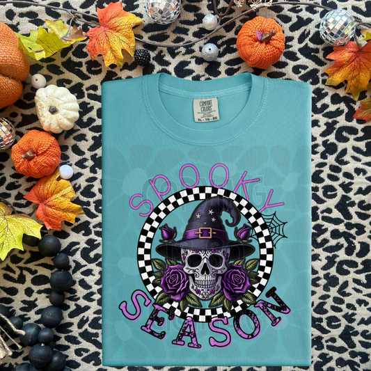 Spooky season faux embroidery skellie witch : DIGITAL DOWNLOAD PNG