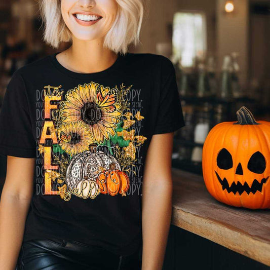 It's fall y'all sunflower pumpkin - DTF PRINT ONLY (SSDD)