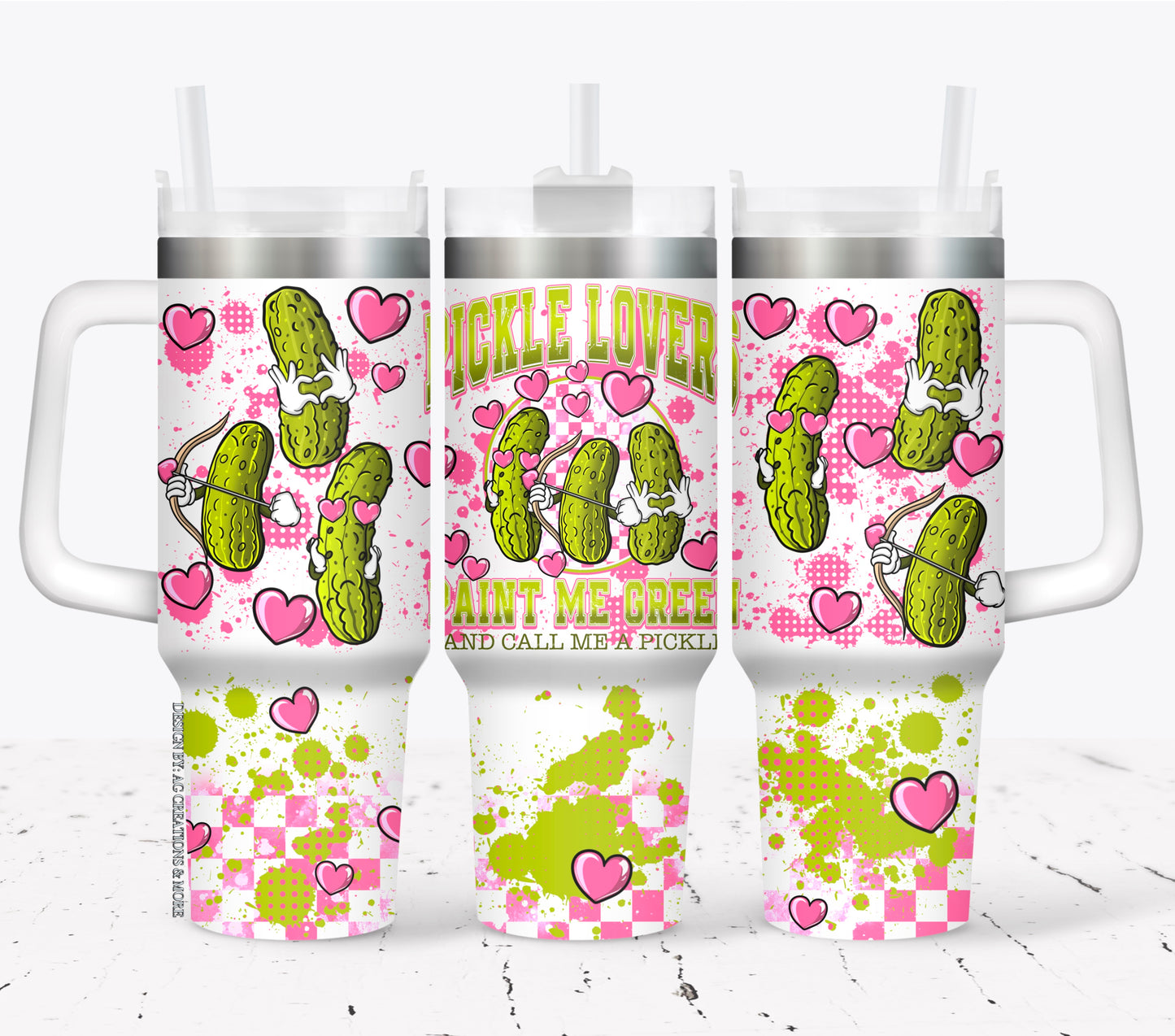 Pickle lover ; UV DTF 40OZ TUMBLER Wrap (top & bottom) AGCM