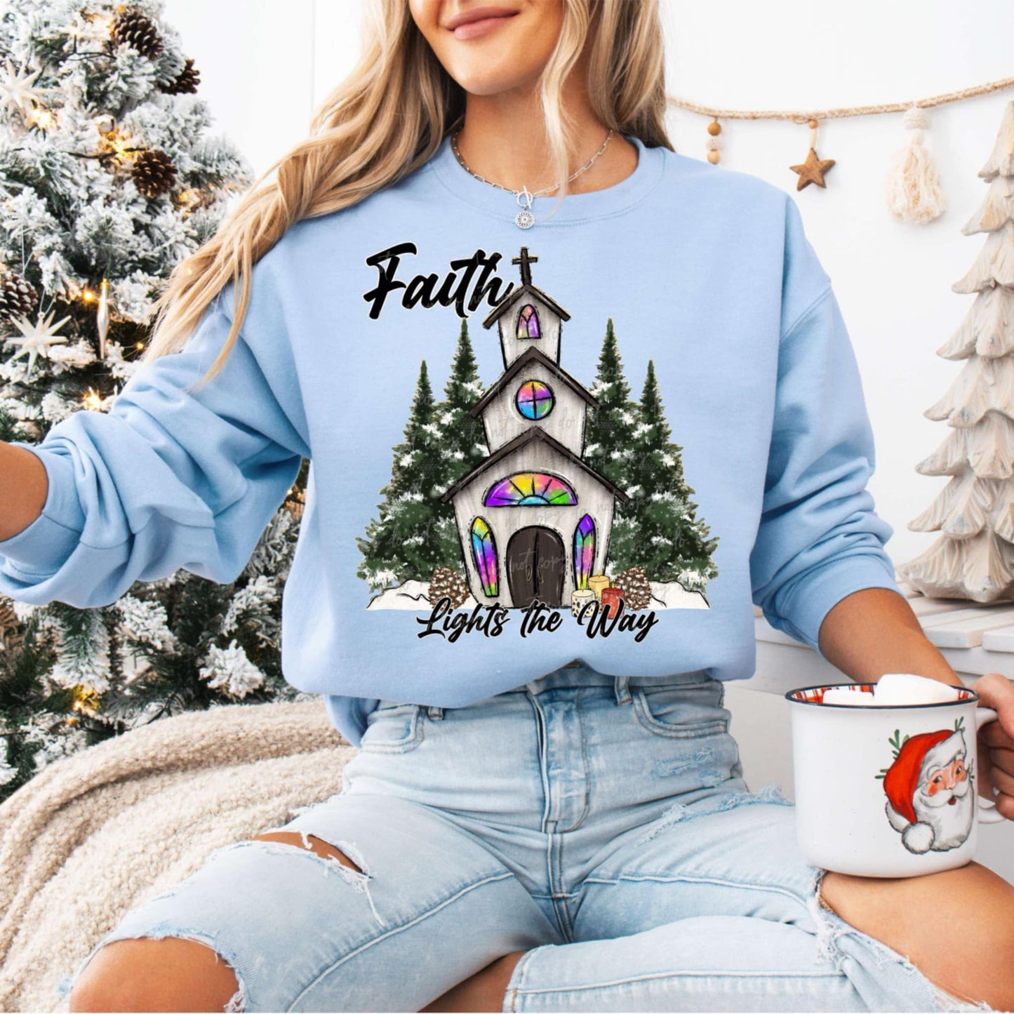 Faith lights the way- DTF TRANSFER (MG Xmas fundraiser)