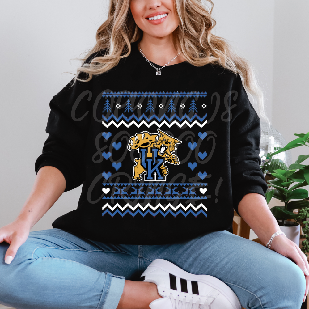 Kentucky Wildcats - DTF TRANSFER (ugly xmas sweater mascot football)