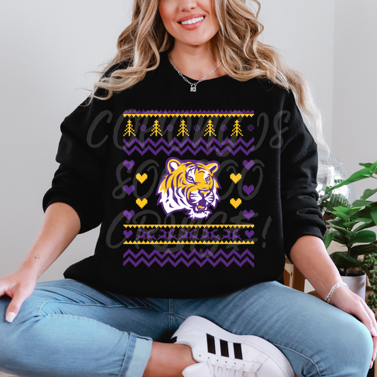 Louisiana Tigers - DTF TRANSFER (ugly xmas sweater mascot football)