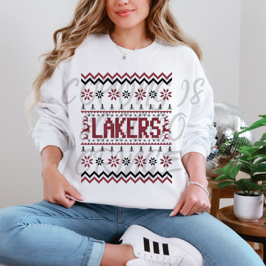 Lakers maroon & black - DTF TRANSFER (ugly xmas sweater mascot football)