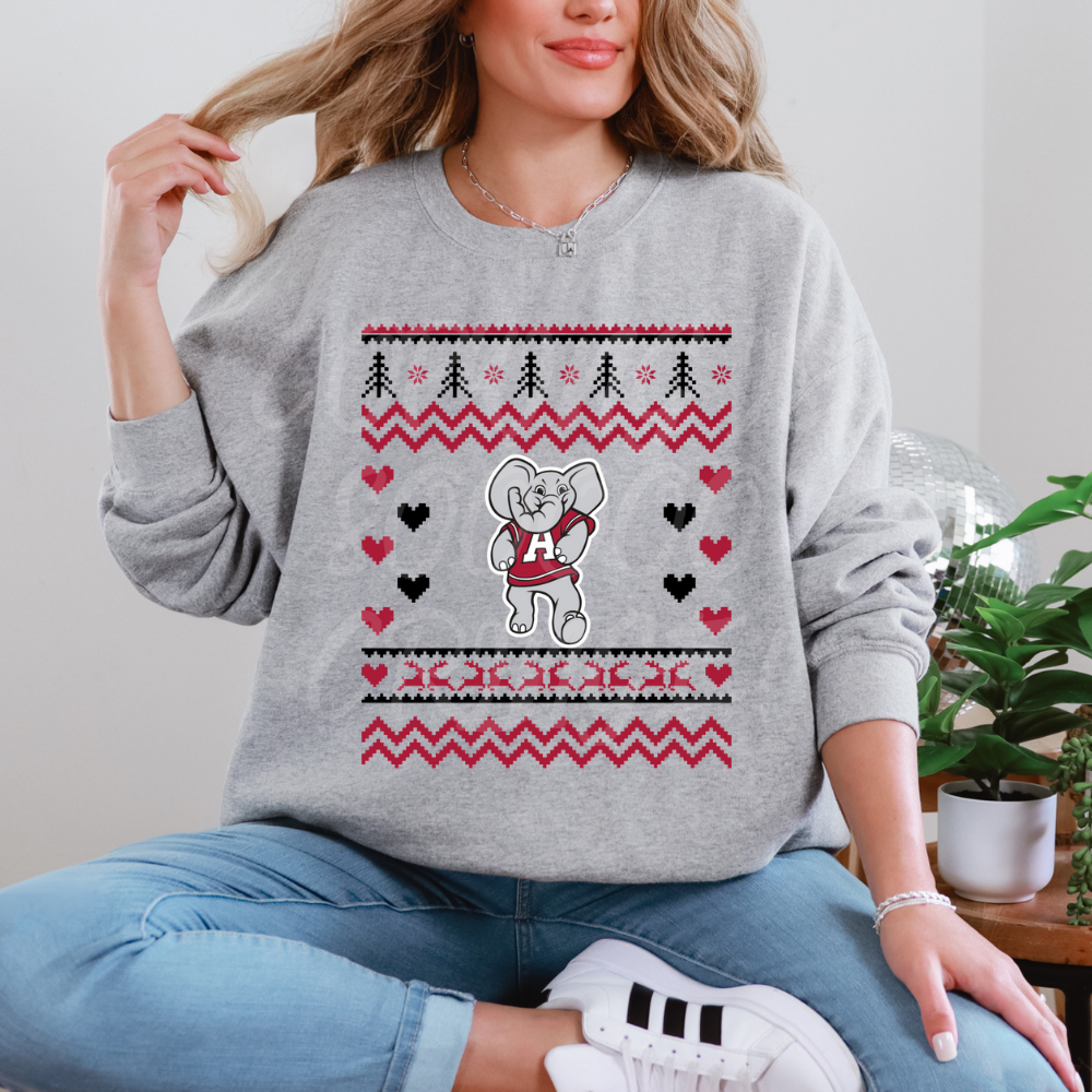 Alabama Rolltide #2 - DTF TRANSFER (ugly xmas sweater mascot football)