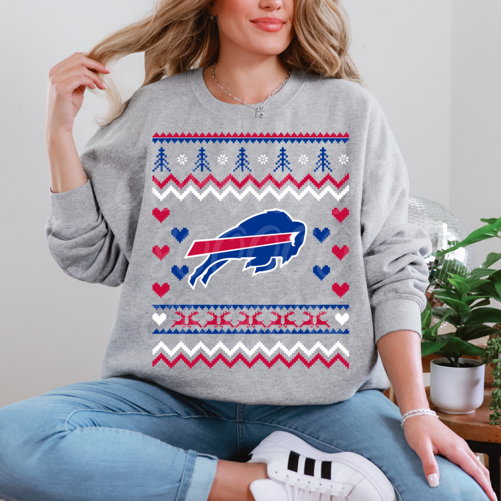 Buffalo Bills - DTF TRANSFER (ugly xmas sweater mascot football)