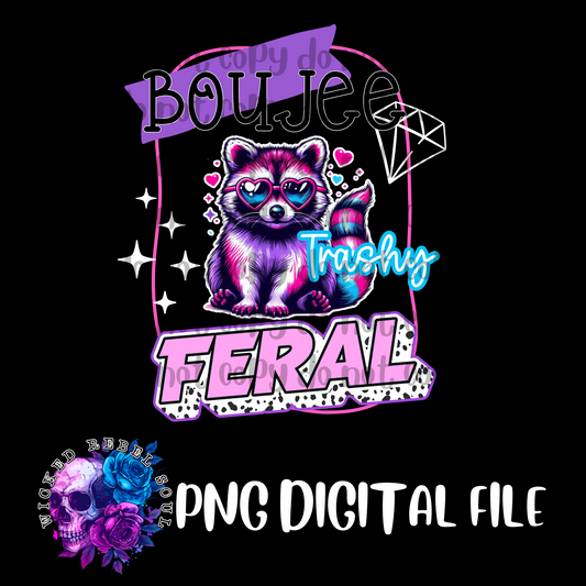 Raccoon Boujee feral trashy : DIGITAL DOWNLOAD PNG