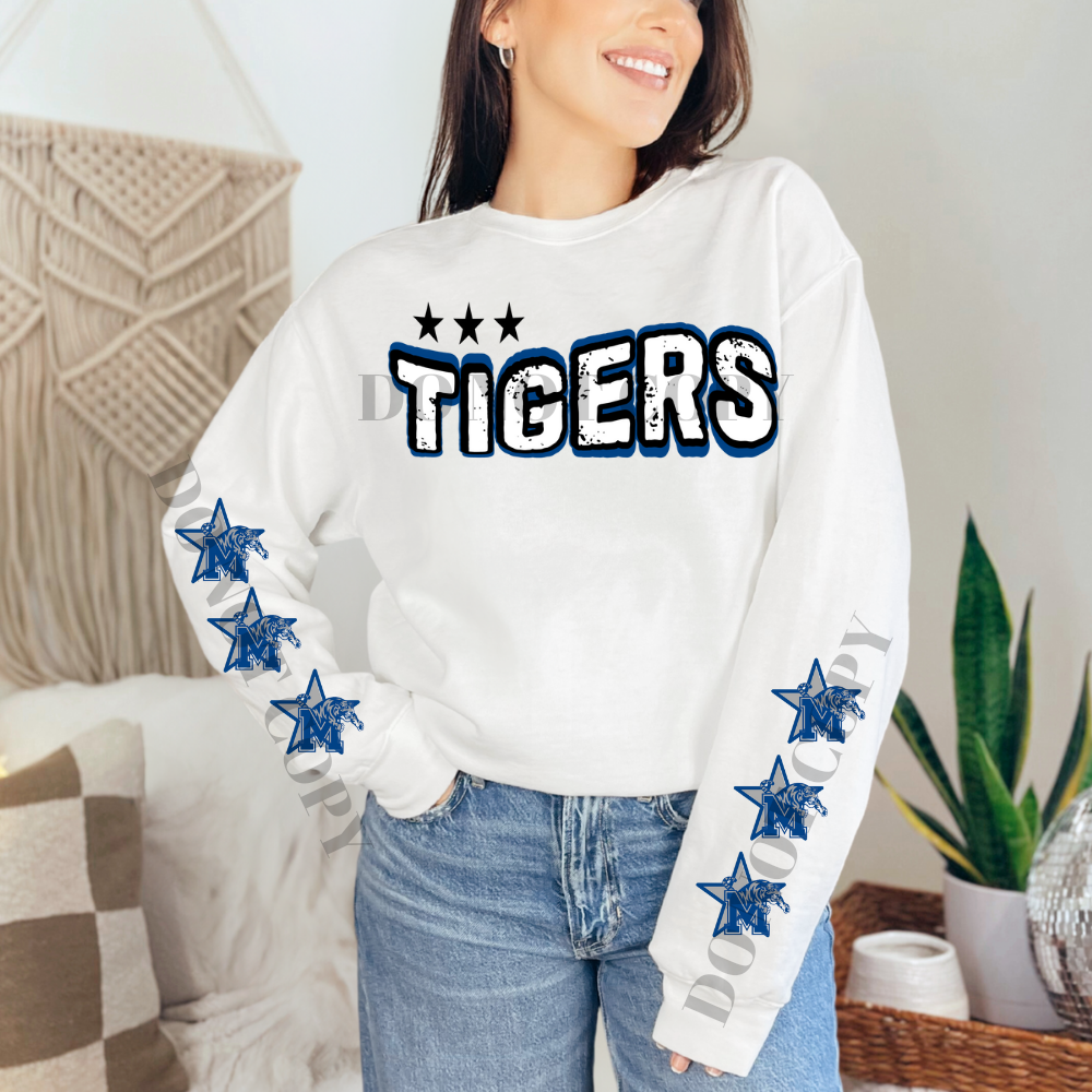 Tigers wavy with sleeves - DTF TRANSFER