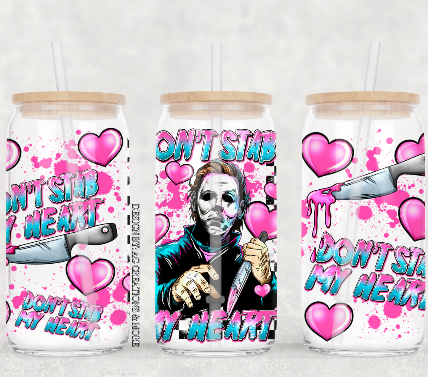 Don't stab my heart - UV dtf wrap 16oz libbey : AGCM/GDD