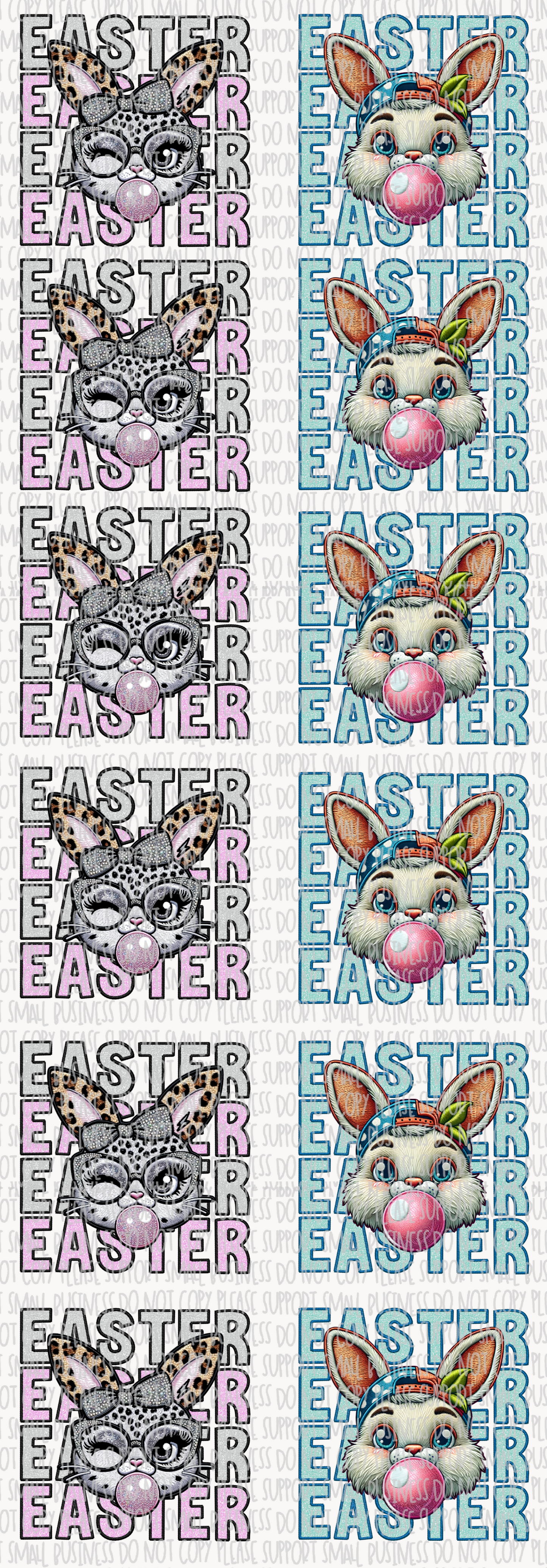 Bubblegum Bunny - YOUTH SIZE; premade gang sheet