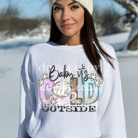 Baby it's cold outside pink marshmallow - DTF TRANSFER (SSDD)