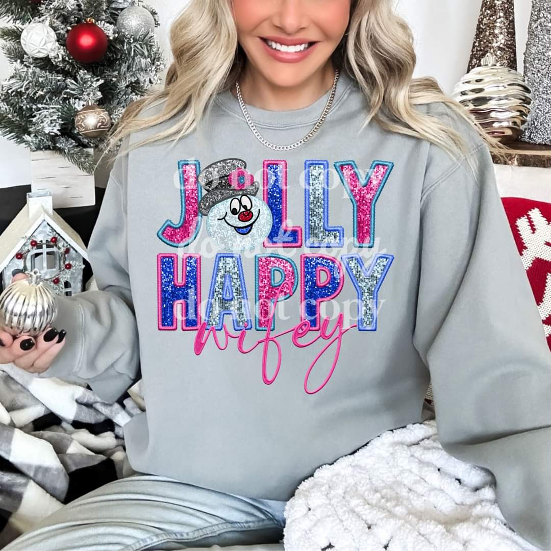 Jolly Happy Wifey - DTF TRANSFER (TED)