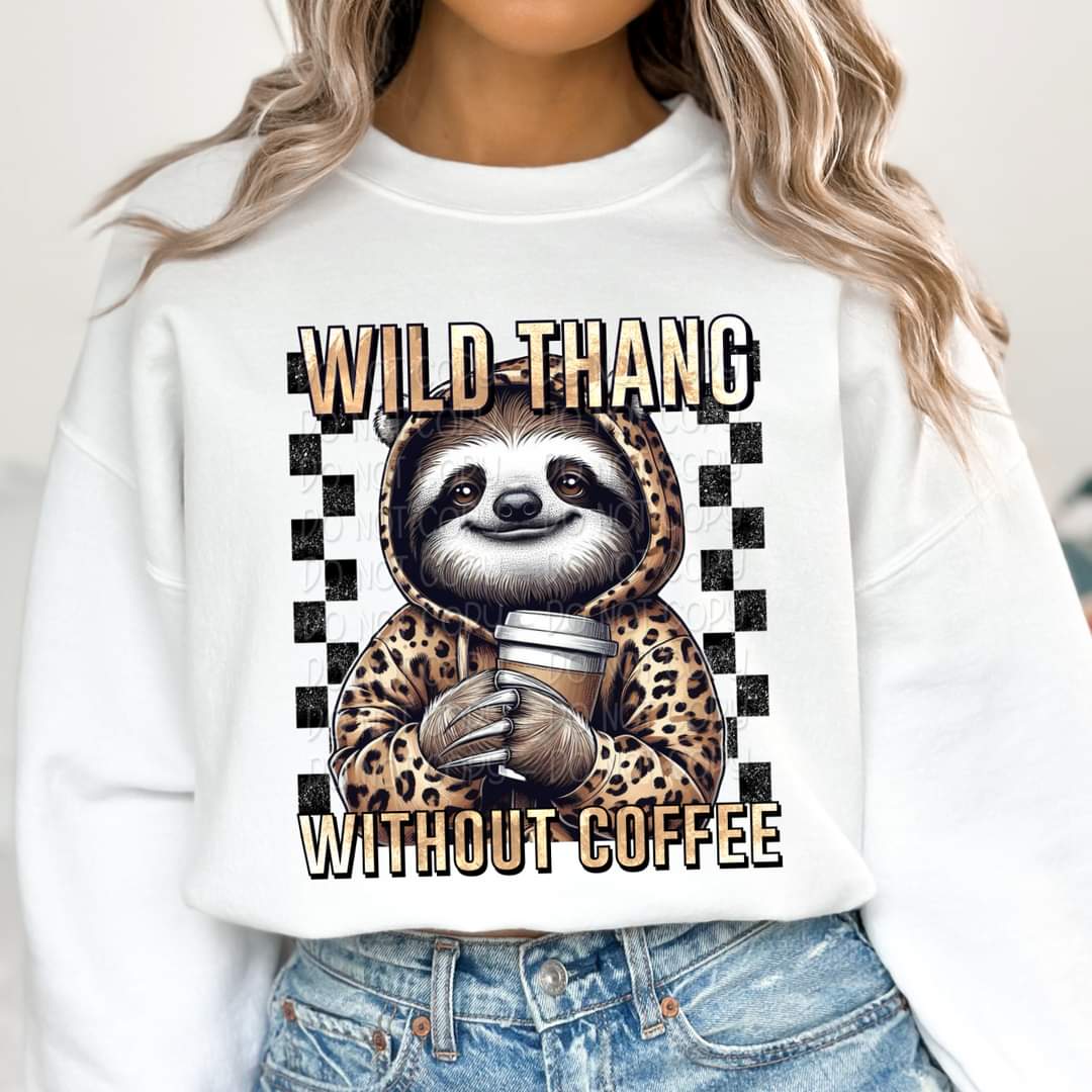 Wild thing without coffee raccoon - DTF TRANSFER (KD collab)