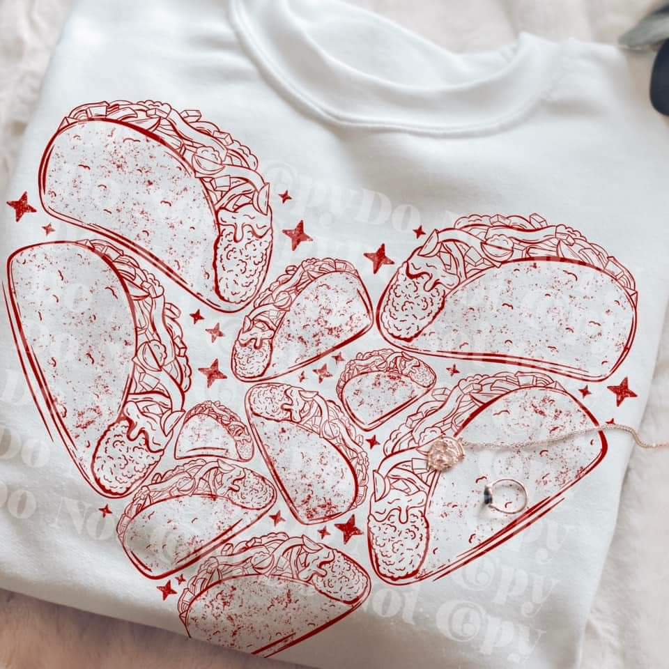 Heart shaped tacos - DTF TRANSFER (CSC/SDD)