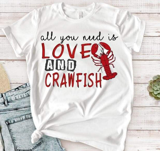 All you need is love and crawfish - DTF TRANSFER (TD) Mardi Gras