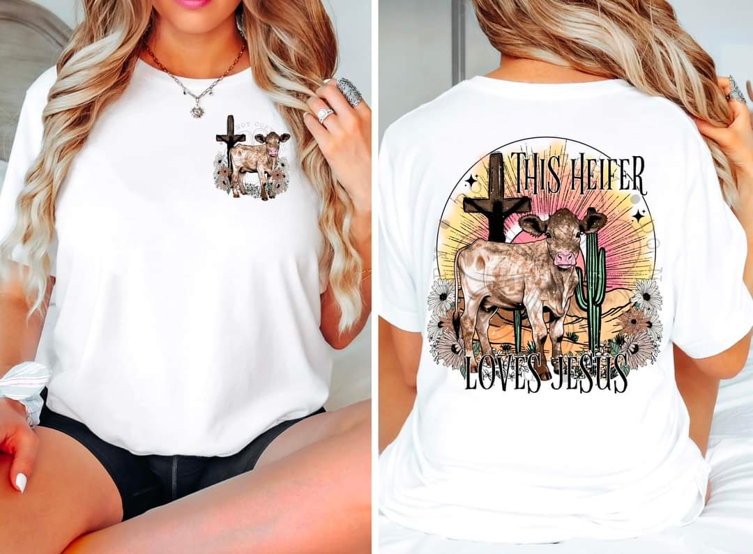 This heifer loves Jesus cow - DTF TRANSFER (FDC)