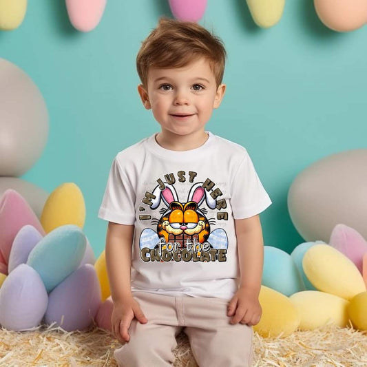 I'm Just Here For The Chocolate ; DTF TRANSFER (Kids Easter Collab TED/CST)