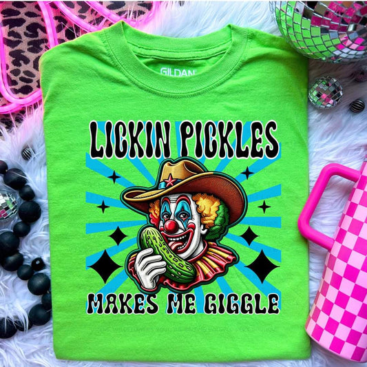 Lickin pickles make me giggle clown - DTF TRANSFER (HWD)