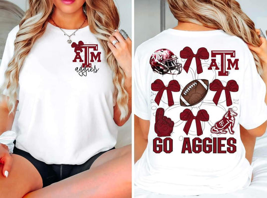 Aggies - DTF TRANSFER - Sports Bows drop (FDC)