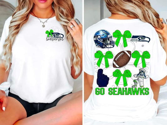 Seahawks - DTF TRANSFER - Sports Bows drop (FDC)