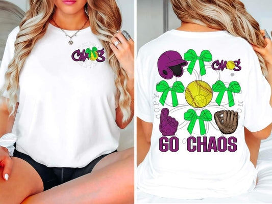 Chaos softball - DTF TRANSFER - Sports Bows drop (FDC)