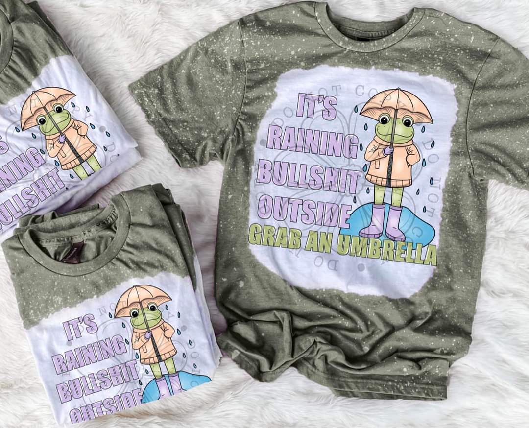 It's raining bullshit bring an umbrella frog - DTF TRANSFER