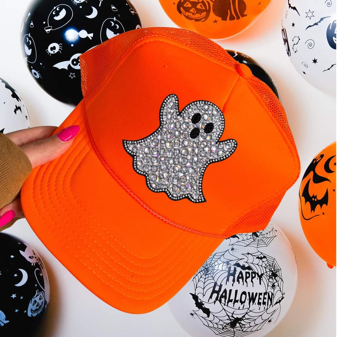 Scary ghost Faux Rhinestones - DTF TRANSFER