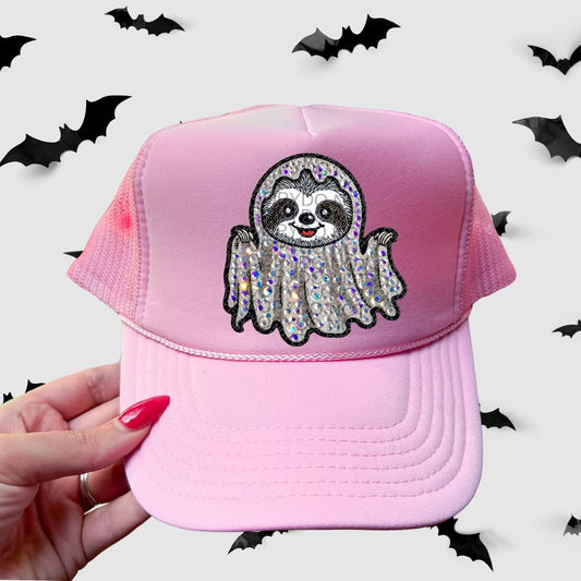 Sloth ghost Faux Rhinestones - DTF TRANSFER