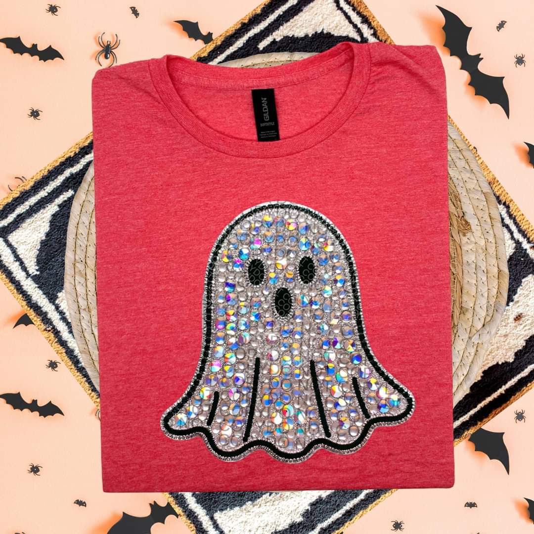 Shocked ghost Faux Rhinestones - DTF TRANSFER