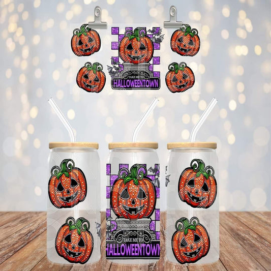 Take me to Halloween - UV dtf wrap 16oz libbey : TED